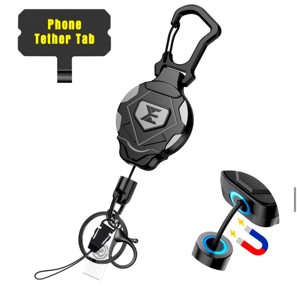 ELV®️Heavy Duty Retractable Keychain with Magnetic Closure and Carabiner⚠️